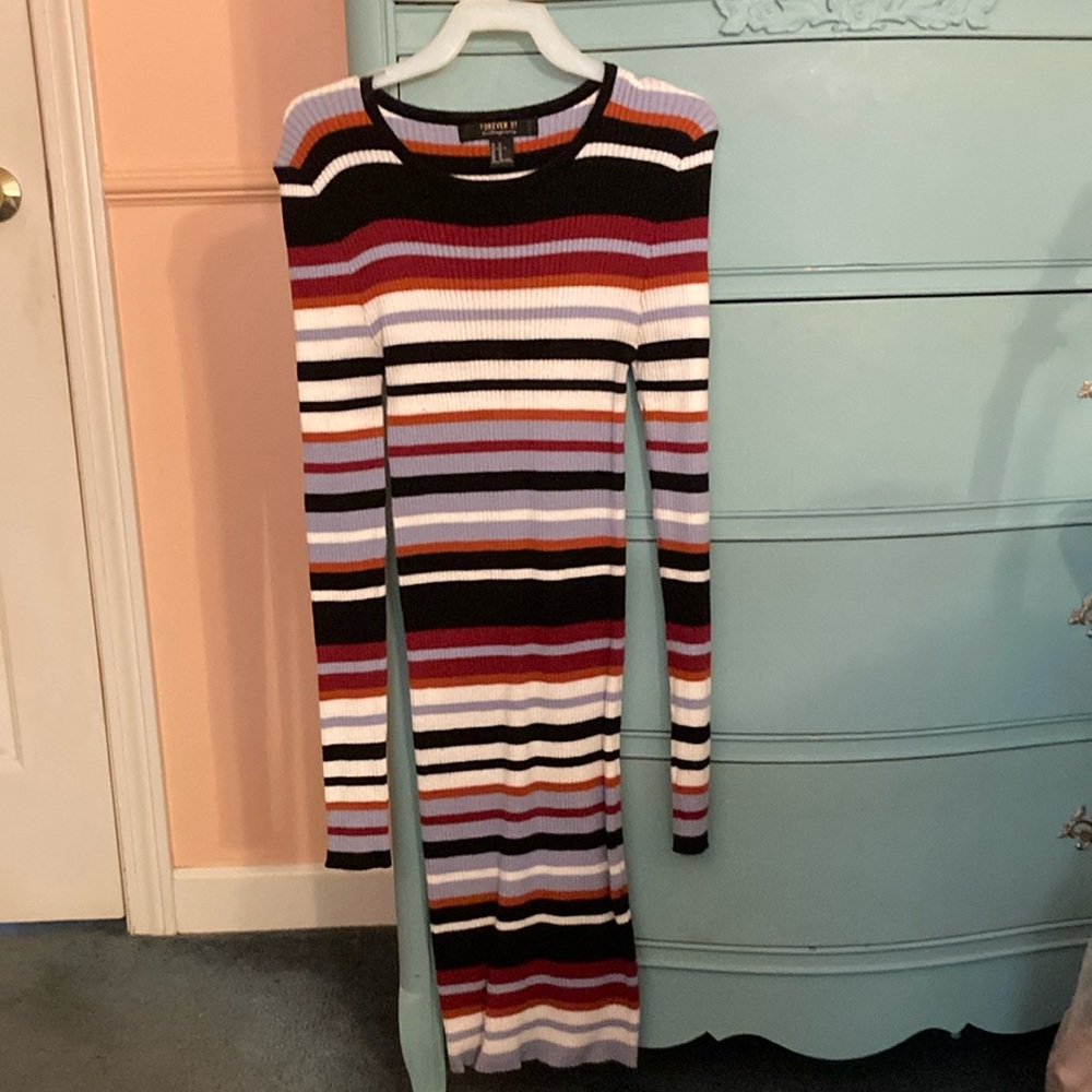 Forever 21 Striped Midi Dress - Multicolor